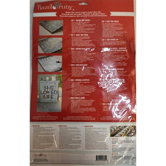 Hazle and Ruby Mask Peel Away Stencil Set Chevron and Alphabet Designs For Craft - Picture 5 of 12